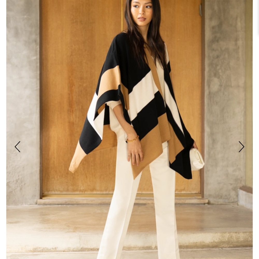 NWT ParrishLA Stevie neutral tone poncho OSFM